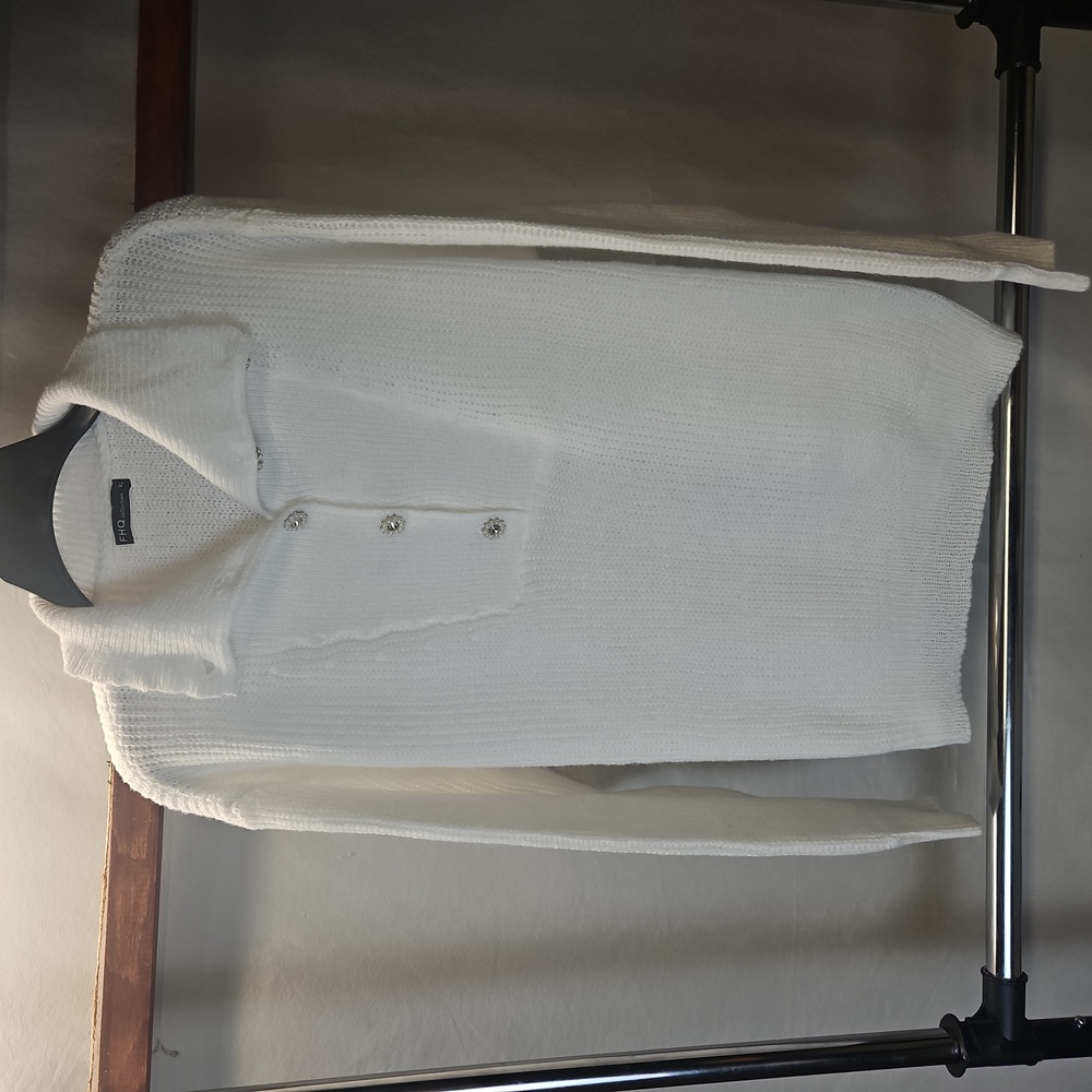 Large/XL white sweater by FQH Collections.
